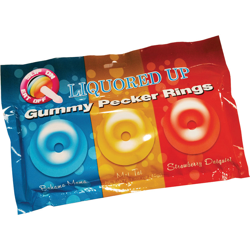 Liquored Up Pecker Gummy Rings Assorted 3pk