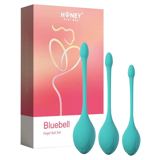 Bluebell Floral 3 Size &amp; Weight Kegel Ball Exercise Set - Blue