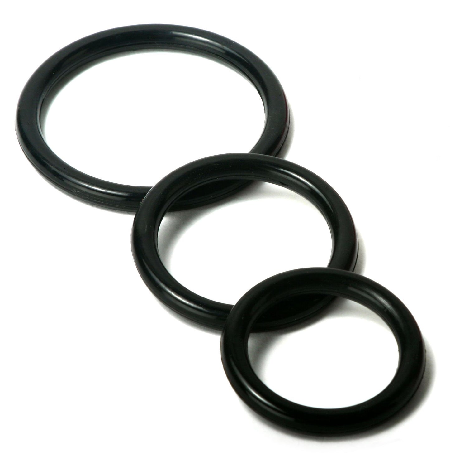 XR Brands Trinity Silicone Cock Rings - Black