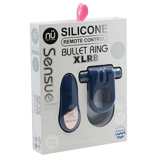 Nu Sensuelle Silicone Remote Control XLR8 Turbo Boost Bullet Ring - Navy