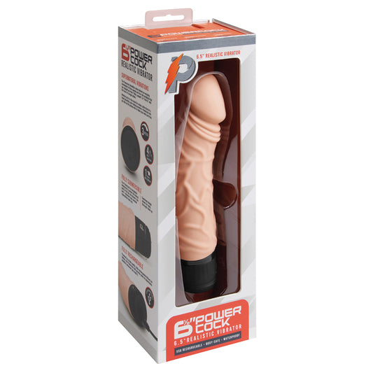 Powercocks 6.5&quot; Realistic Vibrator - Ivory