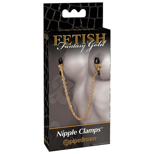 Fetish Fantasy Gold Chain Nipple Clamps - Gold