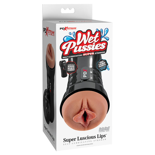 PDX Extreme Wet Pussies Super Luscious Lips Stroker - Brown