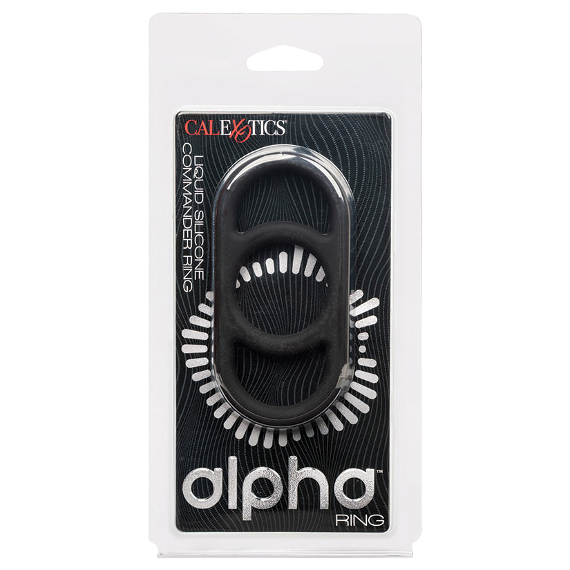 Alpha Liquid Silicone Commander Cock Ring - Black