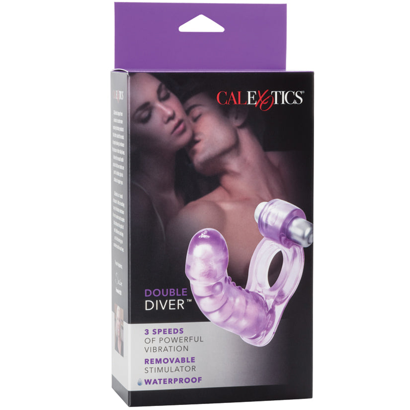 Double Diver Vibrating Enhancer w/Flexible Penetrator - Purple