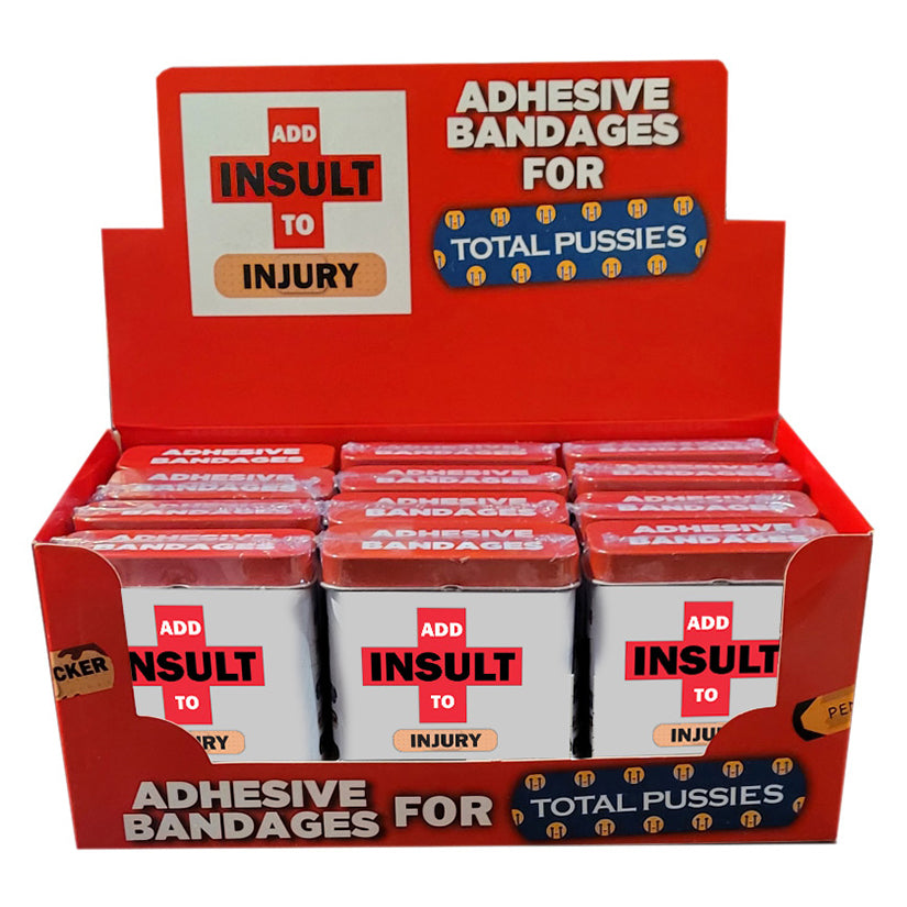 HOTT PRODUCTS UNLIMITED Add Insult to Injury Bandaids Display of 12 - SF-HH70