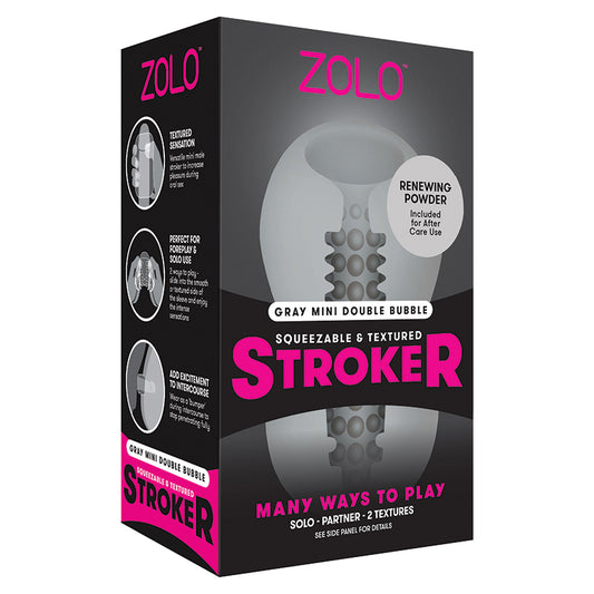 Zolo Double Bubble Mini Stroker-Grey