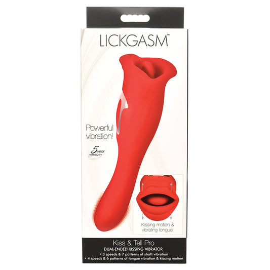 Shegasm Lickgasm Kiss + Tell Pro Dual Ended Kissing Vibrator - Red