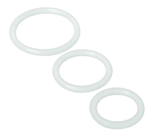 XR Brands Trinity Silicone Cock Rings - Clear